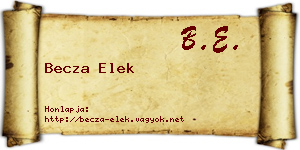 Becza Elek névjegykártya